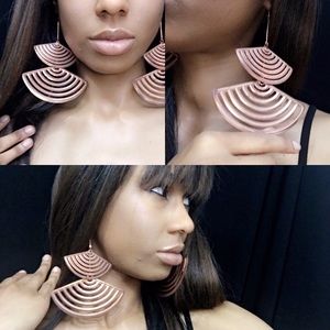 Rose Gold “FAN ME” Earrings